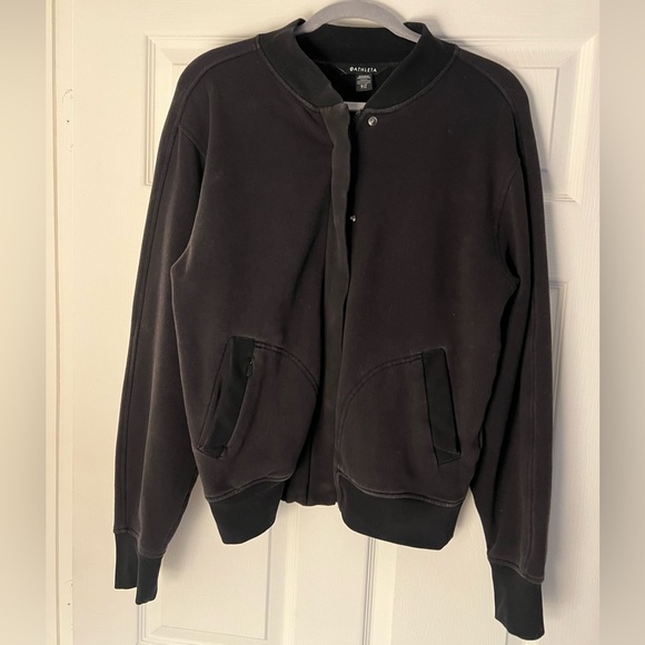 Athleta Jackets & Blazers - Womens Athleta Black Bomber Zip Up Small Tall